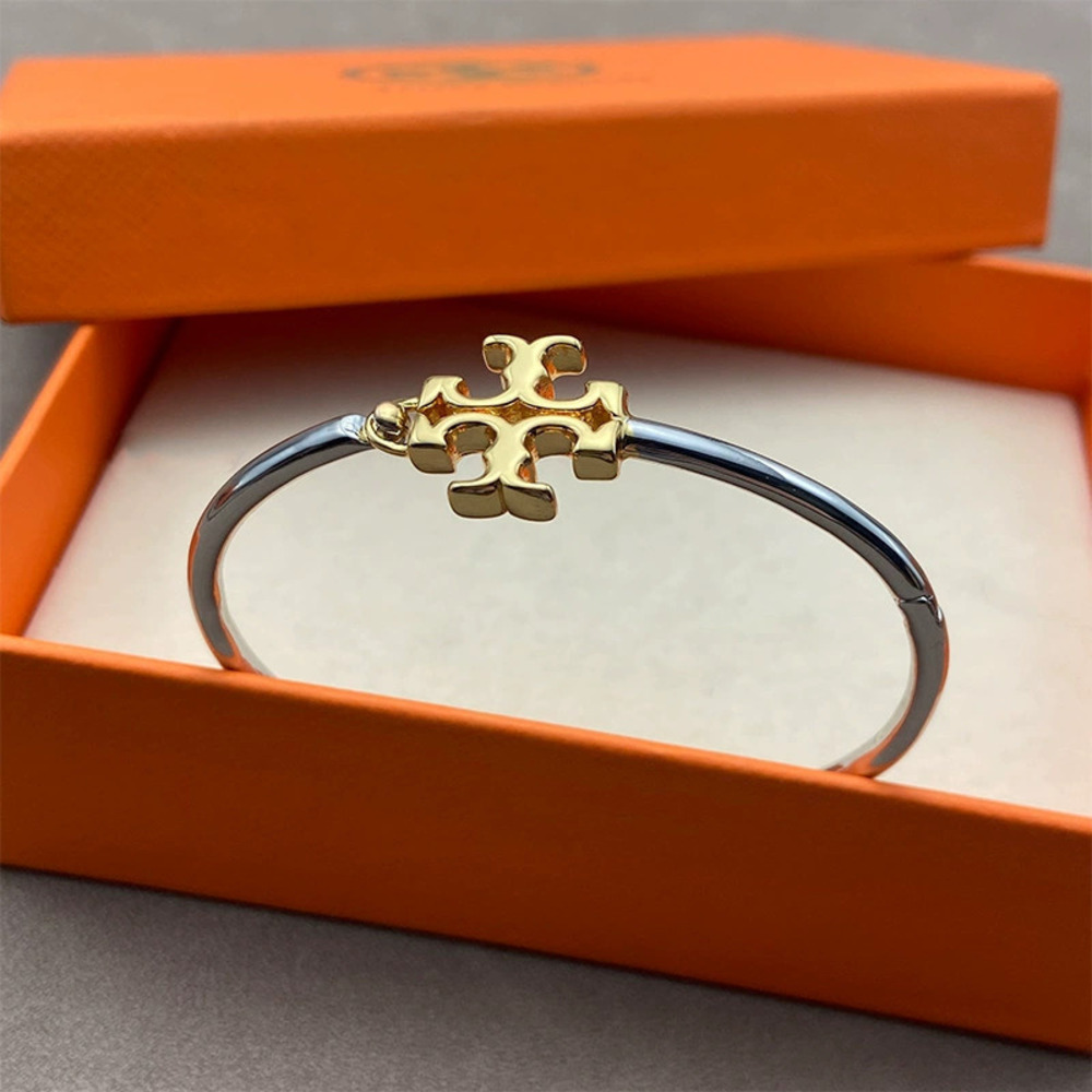 Tory Burch Gold Plated Double Open Bangle